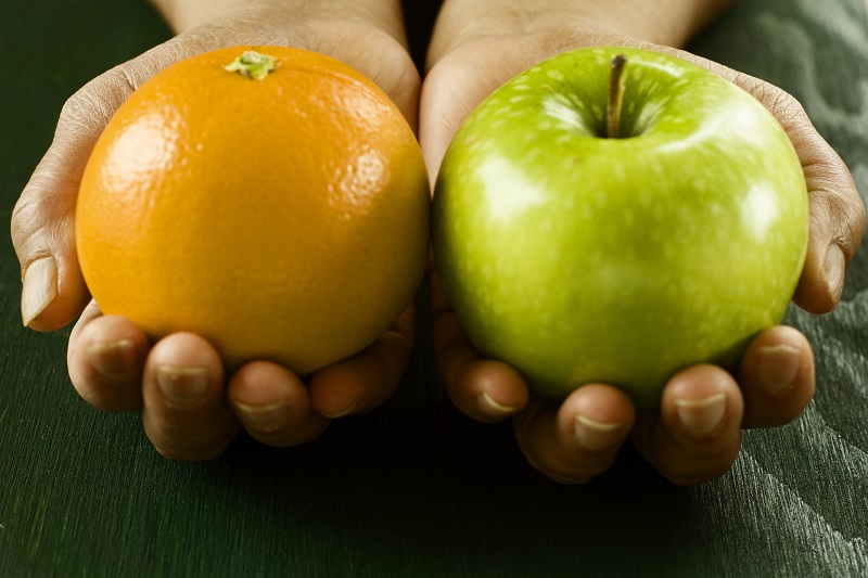 porównywanie jabłka do pomarańczy
